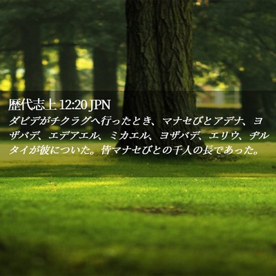 Picture 02 - 歴代志上 12:20 JPN - ダビデがチクラグへ行ったとき、マ - Bible Verse Picture