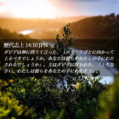 Picture 02 - 歴代志上 14:10 JPN - ダビデは神に問うて言った、「ペリ - Bible Verse Picture