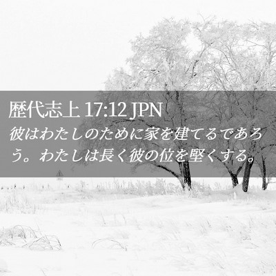 Picture 02 - 歴代志上 17:12 JPN - 彼はわたしのために家を建てるであ - Bible Verse Picture