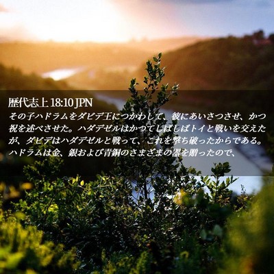 Picture 02 - 歴代志上 18:10 JPN - その子ハドラムをダビデ王につかわ - Bible Verse Picture