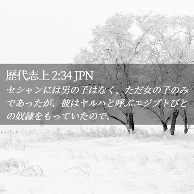 Picture 02 - 歴代志上 2:34 JPN - セシャンには男の子はなく、ただ女 - Bible Verse Picture