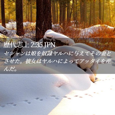 Picture 02 - 歴代志上 2:35 JPN - セシャンは娘を奴隷ヤルハに与えて - Bible Verse Picture