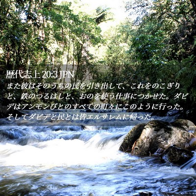 Picture 02 - 歴代志上 20:3 JPN - また彼はそのうちの民を引き出して - Bible Verse Picture