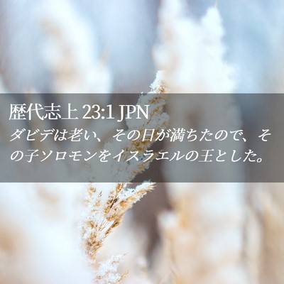 Picture 02 - 歴代志上 23:1 JPN - ダビデは老い、その日が満ちたので - Bible Verse Picture