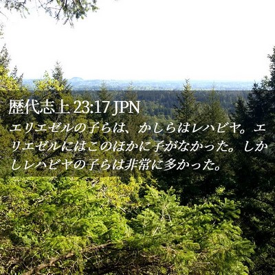 Picture 02 - 歴代志上 23:17 JPN - エリエゼルの子らは、かしらはレハ - Bible Verse Picture