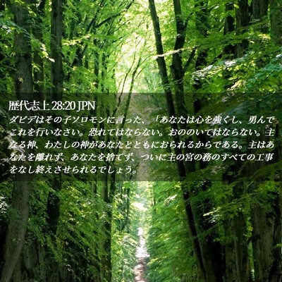 Picture 02 - 歴代志上 28:20 JPN - ダビデはその子ソロモンに言った、 - Bible Verse Picture