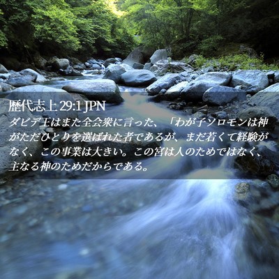 Picture 02 - 歴代志上 29:1 JPN - ダビデ王はまた全会衆に言った、「 - Bible Verse Picture