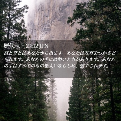 Picture 02 - 歴代志上 29:12 JPN - 富と誉とはあなたから出ます。あな - Bible Verse Picture