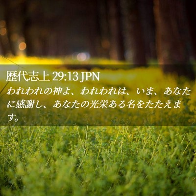 Picture 02 - 歴代志上 29:13 JPN - われわれの神よ、われわれは、いま - Bible Verse Picture