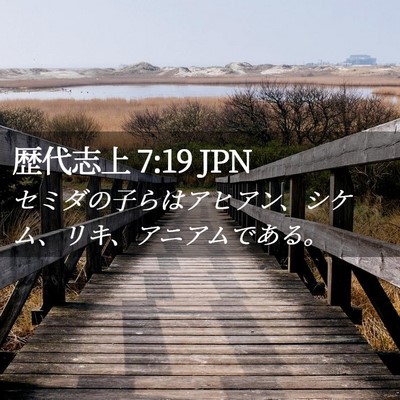 Picture 02 - 歴代志上 7:19 JPN - セミダの子らはアヒアン、シケム、 - Bible Verse Picture