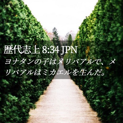 Picture 02 - 歴代志上 8:34 JPN - ヨナタンの子はメリバアルで、メリ - Bible Verse Picture