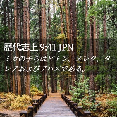Picture 02 - 歴代志上 9:41 JPN - ミカの子らはピトン、メレク、タレ - Bible Verse Picture