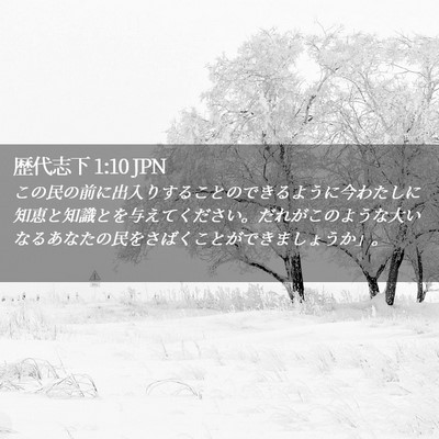 Picture 02 - 歴代志下 1:10 JPN - この民の前に出入りすることのでき - Bible Verse Picture