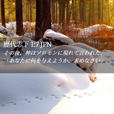 Picture 02 - 歴代志下 1:7 JPN - その夜、神はソロモンに現れて言わ - Bible Verse Picture