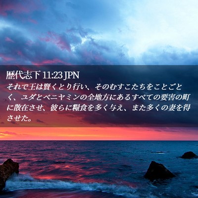 Picture 02 - 歴代志下 11:23 JPN - それで王は賢くとり行い、そのむす - Bible Verse Picture