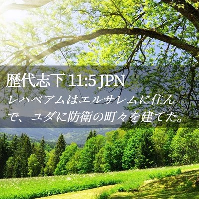 Picture 02 - 歴代志下 11:5 JPN - レハベアムはエルサレムに住んで、 - Bible Verse Picture