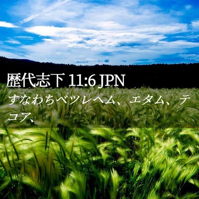 Picture 02 - 歴代志下 11:6 JPN - すなわちベツレヘム、エタム、テコ - Bible Verse Picture