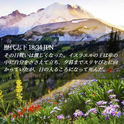 Picture 02 - 歴代志下 18:34 JPN - その日戦いは激しくなった。イスラ - Bible Verse Picture