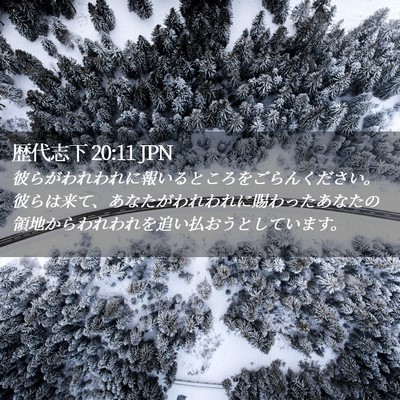 Picture 02 - 歴代志下 20:11 JPN - 彼らがわれわれに報いるところをご - Bible Verse Picture