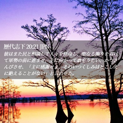 Picture 02 - 歴代志下 20:21 JPN - 彼はまた民と相談して人々を任命し - Bible Verse Picture