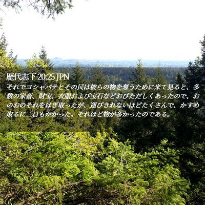Picture 02 - 歴代志下 20:25 JPN - それでヨシャパテとその民は彼らの - Bible Verse Picture
