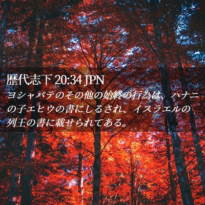 Picture 02 - 歴代志下 20:34 JPN - ヨシャパテのその他の始終の行為は - Bible Verse Picture