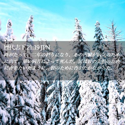 Picture 02 - 歴代志下 21:19 JPN - 時がたって、二年の終りになり、そ - Bible Verse Picture