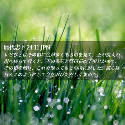 Picture 02 - 歴代志下 24:11 JPN - レビびとはその箱に金が多くあるの - Bible Verse Picture