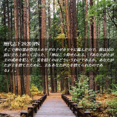 Picture 02 - 歴代志下 24:20 JPN - そこで神の霊が祭司エホヤダの子ゼ - Bible Verse Picture