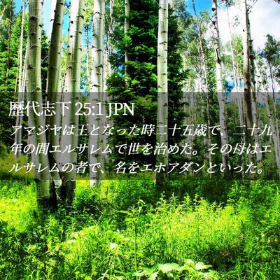 Picture 02 - 歴代志下 25:1 JPN - アマジヤは王となった時二十五歳で - Bible Verse Picture