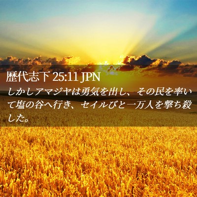 Picture 02 - 歴代志下 25:11 JPN - しかしアマジヤは勇気を出し、その - Bible Verse Picture