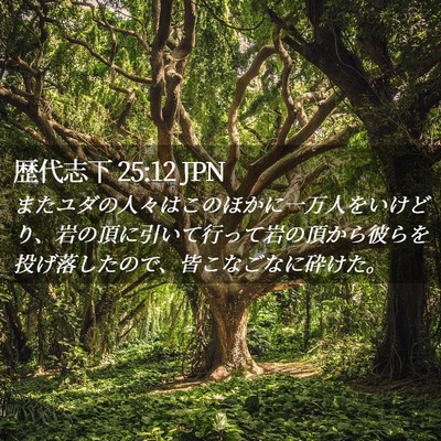 Picture 02 - 歴代志下 25:12 JPN - またユダの人々はこのほかに一万人 - Bible Verse Picture