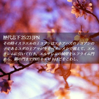 Picture 02 - 歴代志下 25:23 JPN - その時イスラエルの王ヨアシはエホ - Bible Verse Picture
