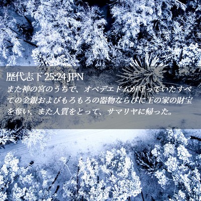 Picture 02 - 歴代志下 25:24 JPN - また神の宮のうちで、オベデエドム - Bible Verse Picture