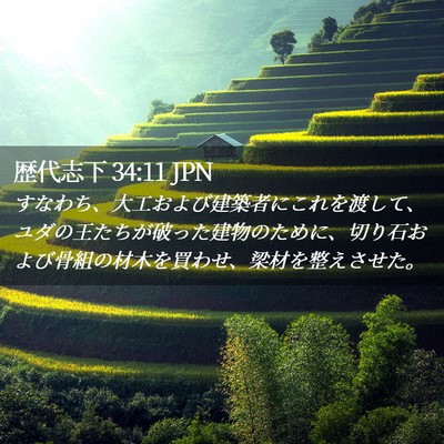 Picture 02 - 歴代志下 34:11 JPN - すなわち、大工および建築者にこれ - Bible Verse Picture