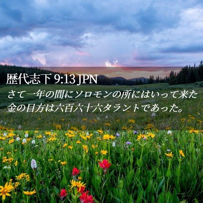 Picture 02 - 歴代志下 9:13 JPN - さて一年の間にソロモンの所にはい - Bible Verse Picture