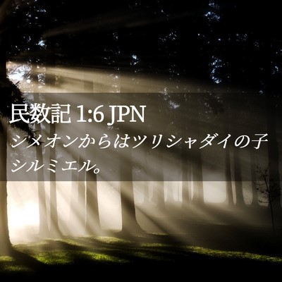 Picture 02 - 民数記 1:6 JPN - シメオンからはツリシャダイの子シ - Bible Verse Picture