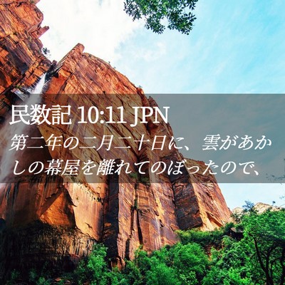 Picture 02 - 民数記 10:11 JPN - 第二年の二月二十日に、雲があかし - Bible Verse Picture