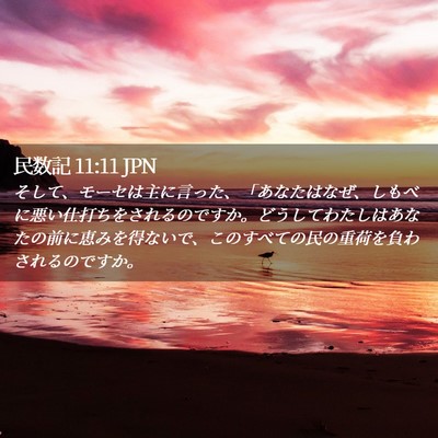 Picture 02 - 民数記 11:11 JPN - そして、モーセは主に言った、「あ - Bible Verse Picture