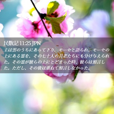 Picture 02 - 民数記 11:25 JPN - 主は雲のうちにあって下り、モーセ - Bible Verse Picture