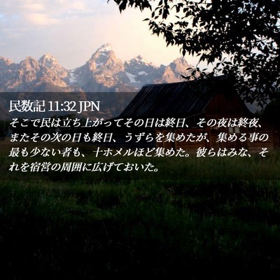 Picture 02 - 民数記 11:32 JPN - そこで民は立ち上がってその日は終 - Bible Verse Picture