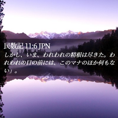 Picture 02 - 民数記 11:6 JPN - しかし、いま、われわれの精根は尽 - Bible Verse Picture