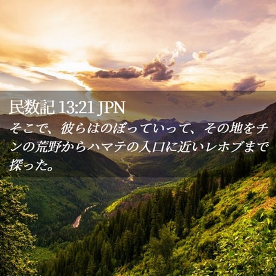 Picture 02 - 民数記 13:21 JPN - そこで、彼らはのぼっていって、そ - Bible Verse Picture