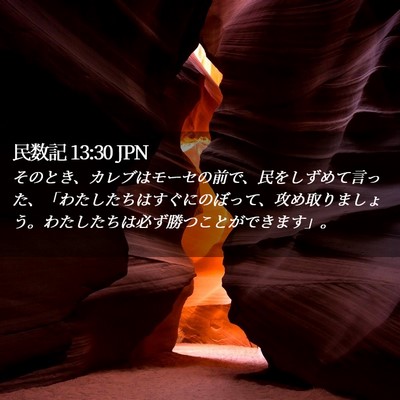 Picture 02 - 民数記 13:30 JPN - そのとき、カレブはモーセの前で、 - Bible Verse Picture