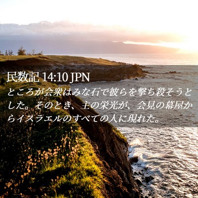 Picture 02 - 民数記 14:10 JPN - ところが会衆はみな石で彼らを撃ち - Bible Verse Picture