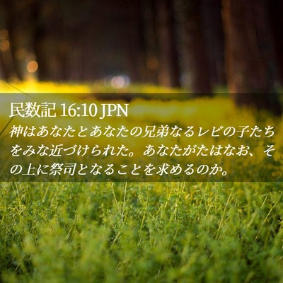 Picture 02 - 民数記 16:10 JPN - 神はあなたとあなたの兄弟なるレビ - Bible Verse Picture