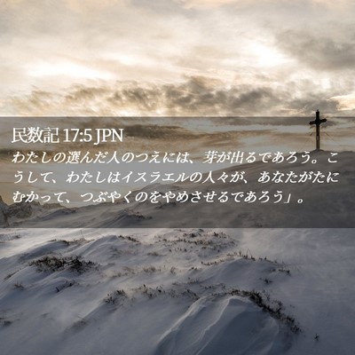 Picture 02 - 民数記 17:5 JPN - わたしの選んだ人のつえには、芽が - Bible Verse Picture