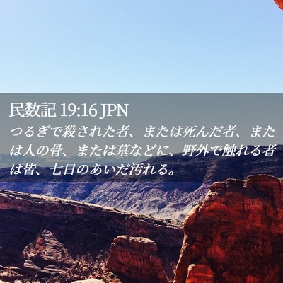 Picture 02 - 民数記 19:16 JPN - つるぎで殺された者、または死んだ - Bible Verse Picture