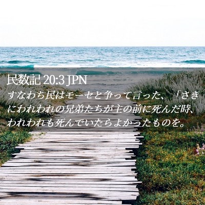 Picture 02 - 民数記 20:3 JPN - すなわち民はモーセと争って言った - Bible Verse Picture
