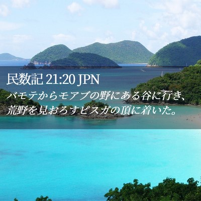 Picture 02 - 民数記 21:20 JPN - バモテからモアブの野にある谷に行 - Bible Verse Picture